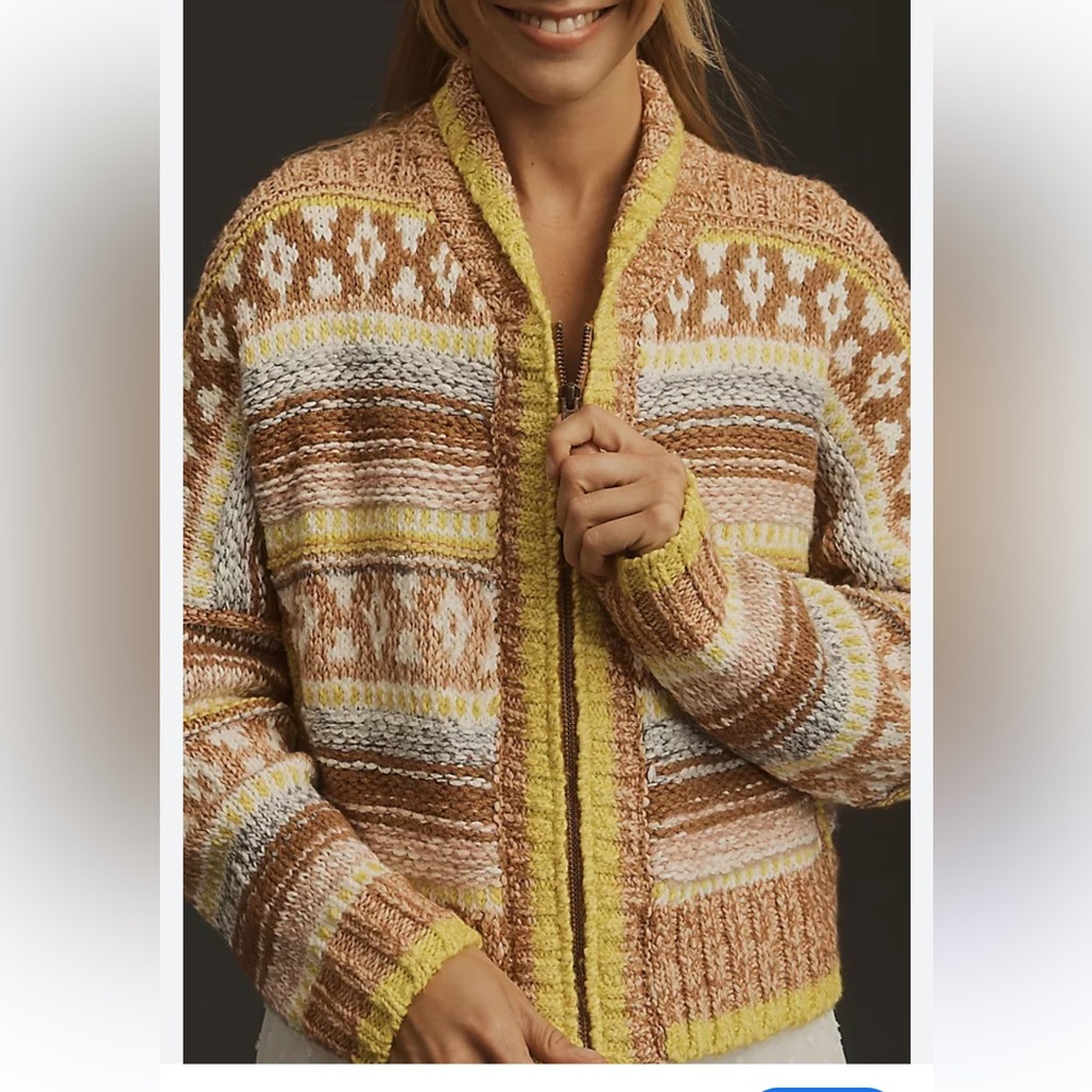 Anthropologie wanderer zip up cardigan sweater small